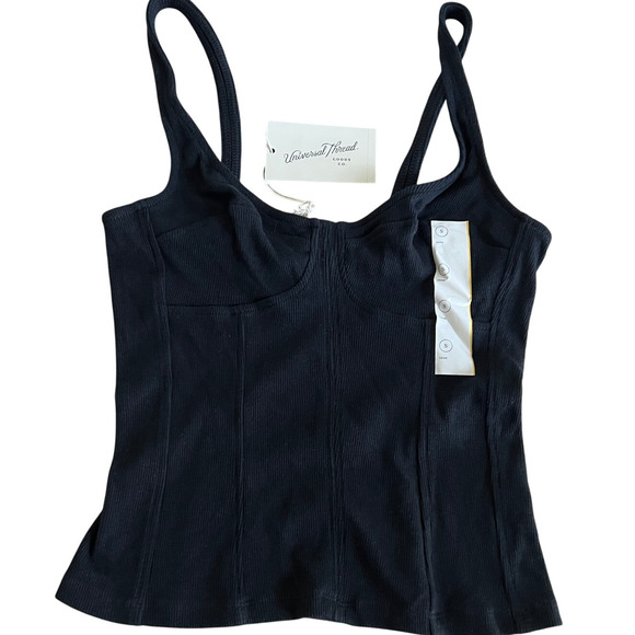 Universal Thread Women's Black Ribbed Corset Tank - Size XL - NWT - Picture 1 of 8